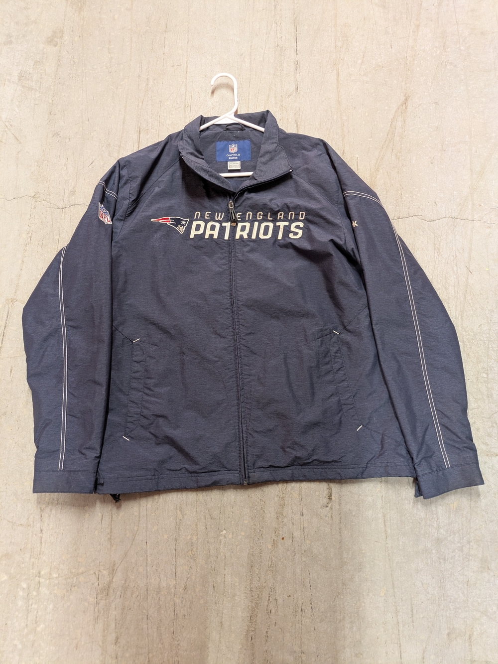 Reebok Navy New England Patriots Lightweight Jacket